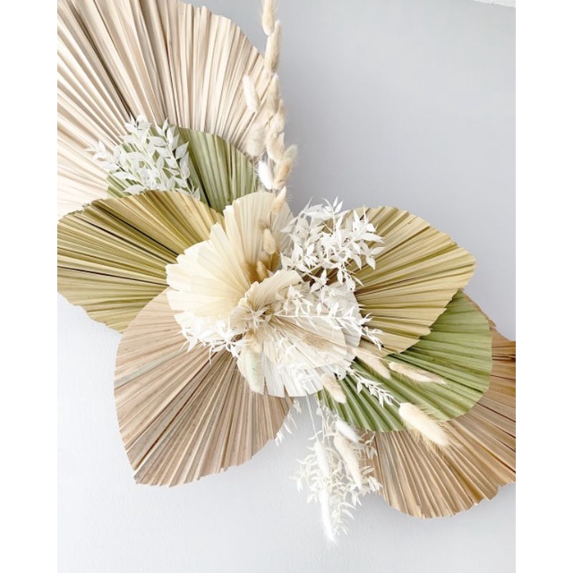 DAUN PALM KERING NATURAL DEKORASI RUSTIC WEDDING ENGAGEMENT DECOR DRIEDFLOWER BERBAGAI UKURAN