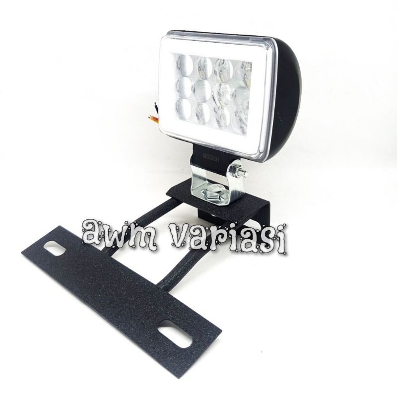 [PAKET]Lampu Tembak Sorot CWl 12 Led Ring Blue Waterproof + breket RX King Vixion Byson GL Tiger DLL