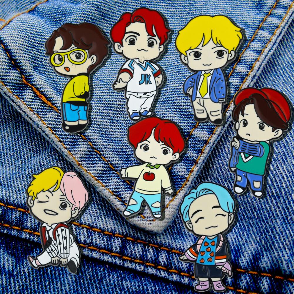 Bros Pin Desain Kartun BTS Untuk Aksesoris Tas Ransel