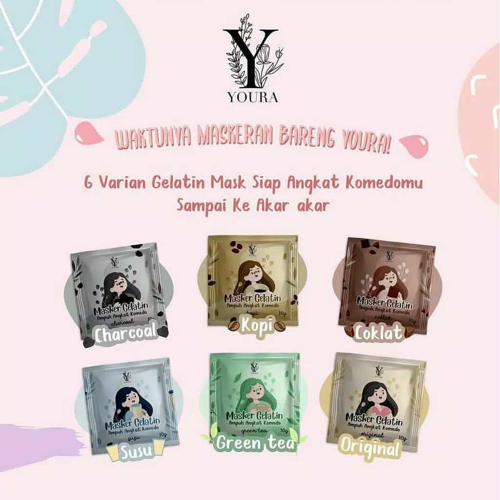 Youra Masker Gelatin Masker komedo 10 gr