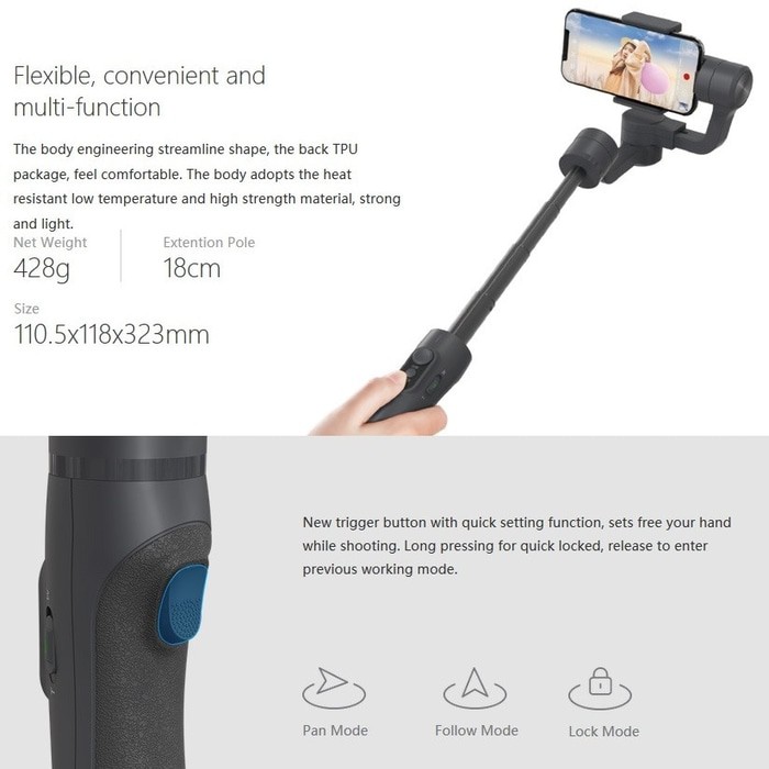 DISKON FEIYU TECH VIMBLE 2 SMARTPHONE GIMBAL WITH POLE + TRIPOD