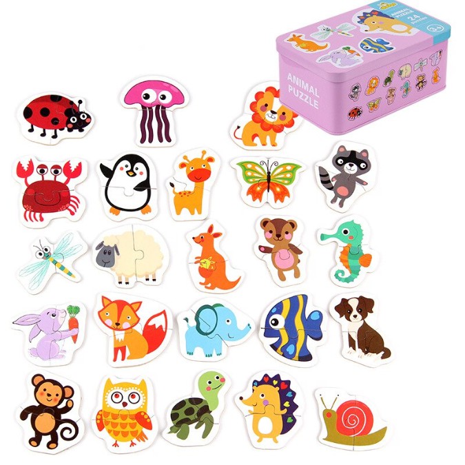 24 Mini Puzzle Wooden Puzzle Anak Puzzle Kayu Jigsaw Puzzle Mainan Balita Mainan Edukasi Anak