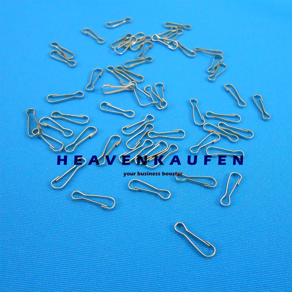 Kait Pengait Pramuka Super Kecil Panjang 1,3 cm Lebar Lubang 2,5 mm Nikel Silver Per Pack isi 50 Pcs