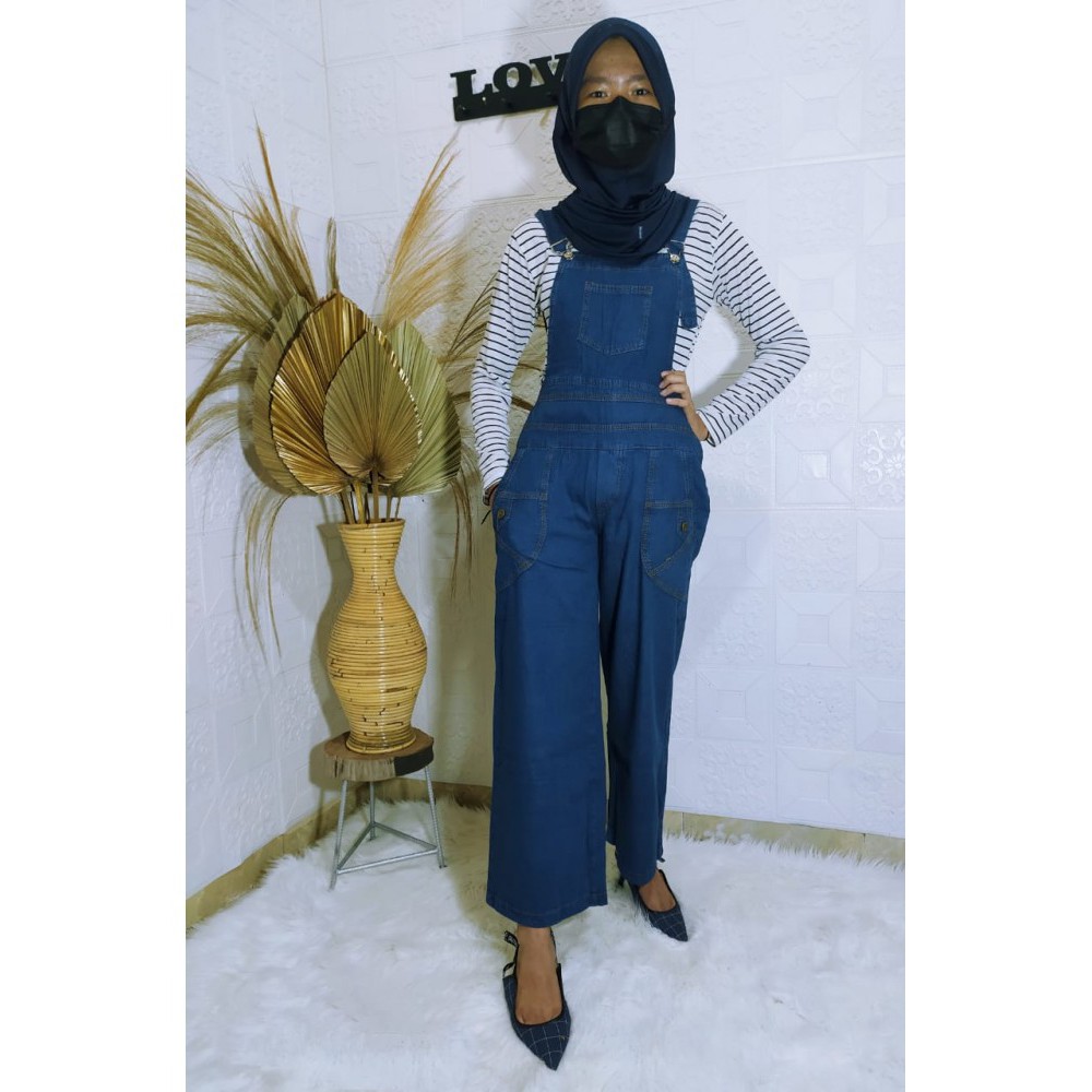 Baju Jumpsuit Anak Remaja Perempuan - Overall Jeans Anak Remaja Perempuan Umur 10-15 Tahun