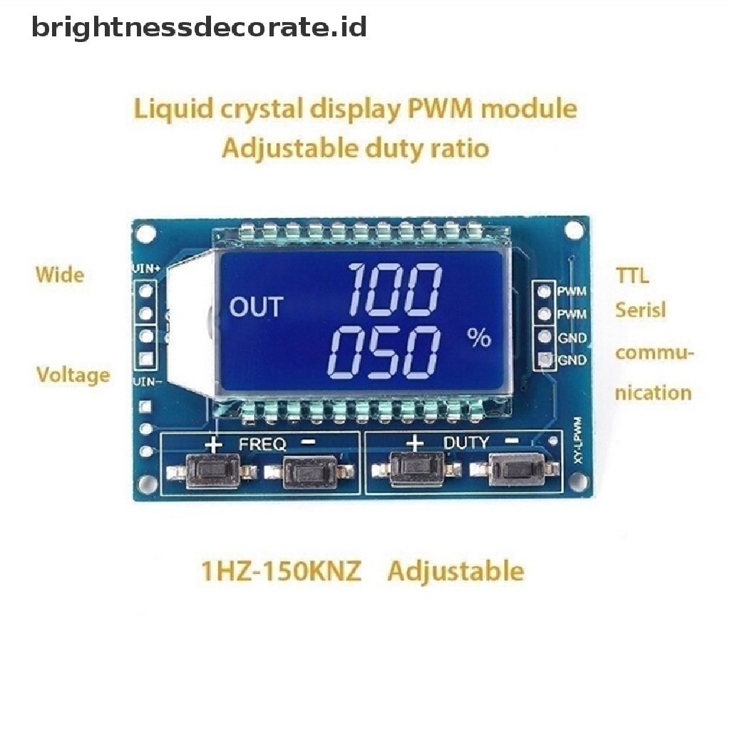 Generator Sinyal Frekuensi Pwm 3.3v-30v Adjustable Dengan Layar Lcd