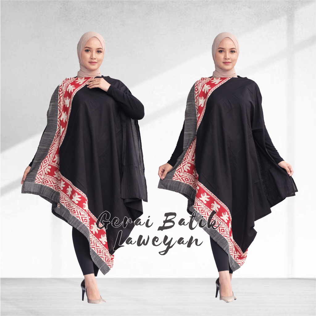 Kaftan Batik Asimetris Dress Batik Solo dres batik wanita