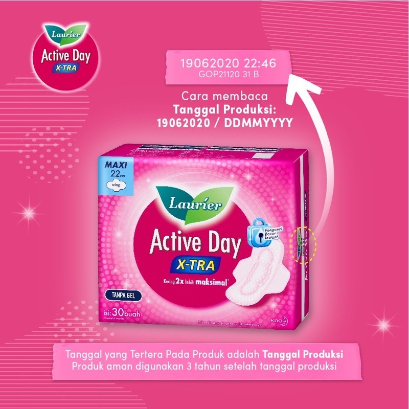 Laurier Active Day Super Maxi | Laurier Active Day X-tra Maxi (Semua Ukuran)