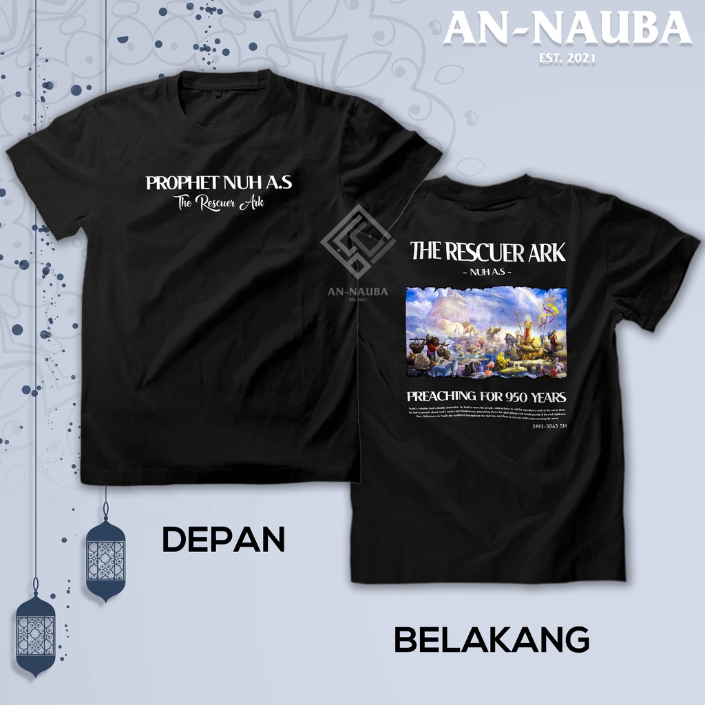 Kaos Dakwah Islami Nabi Series / STORY OF PROPHET NUH AS TSHIRT / Baju Distro Santri Muslim [AN-9436