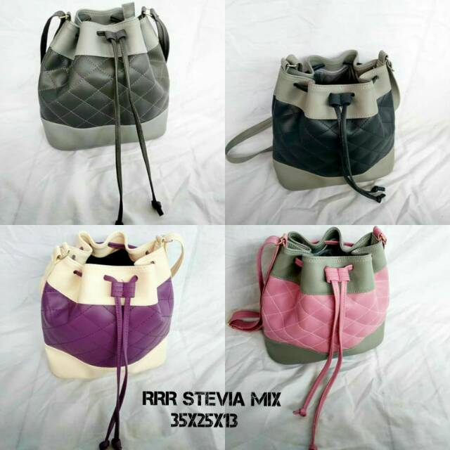 RRR STEVIA MIX TAS SELEMPANG/TAS SERUT/SLING BAG/BUCKET BAG TERBARU