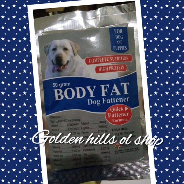 Jual Body fat dog 50 gram penggemuk anjing bentuk serbuk Indonesia