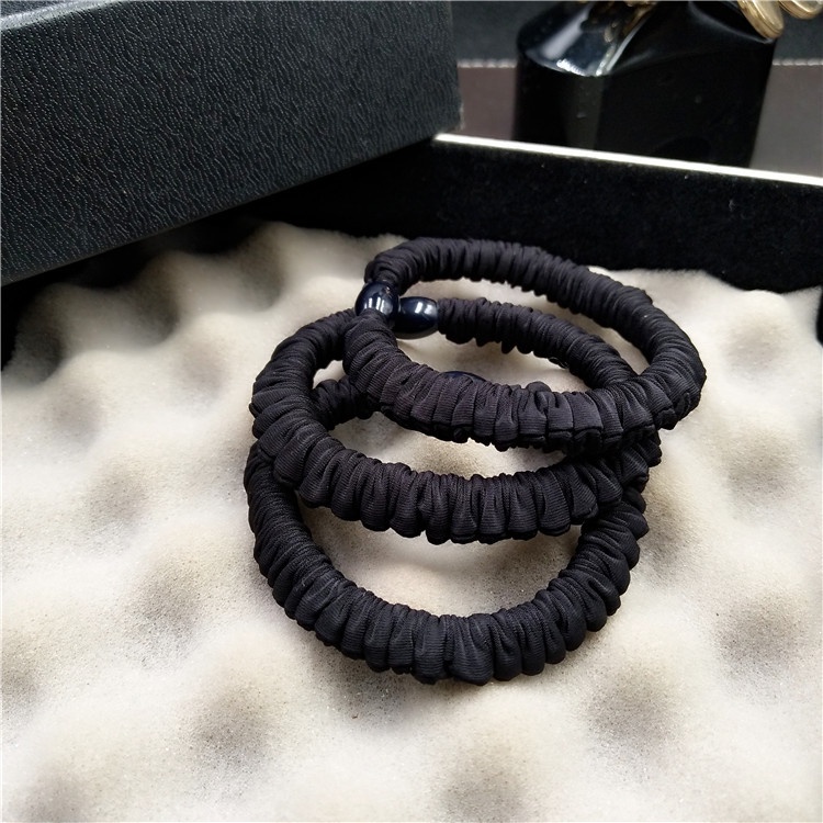 1 Pcs Ikat Rambut Wanita Polos Hitam Casual Simple Fashion Model Gelang