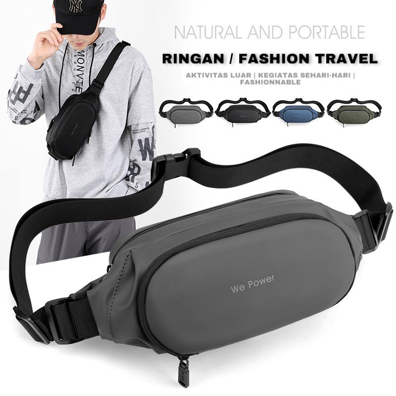 Tas Selempang Pria Waistbag Crossbody Tas Olahraga