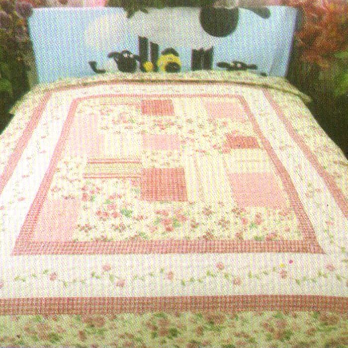 Dixon Selimut Dewasa Katun 180x200 Sablon White Pink  Multi Color