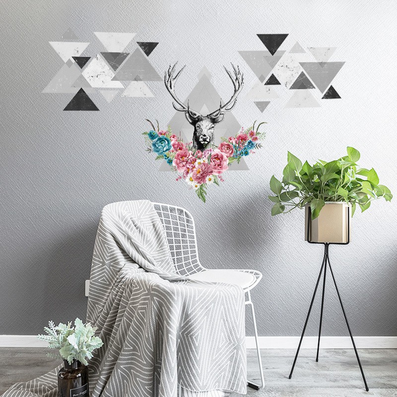 Reliza Wall Sticker Abstrak Segitiga Rusa Stiker Dinding LDR