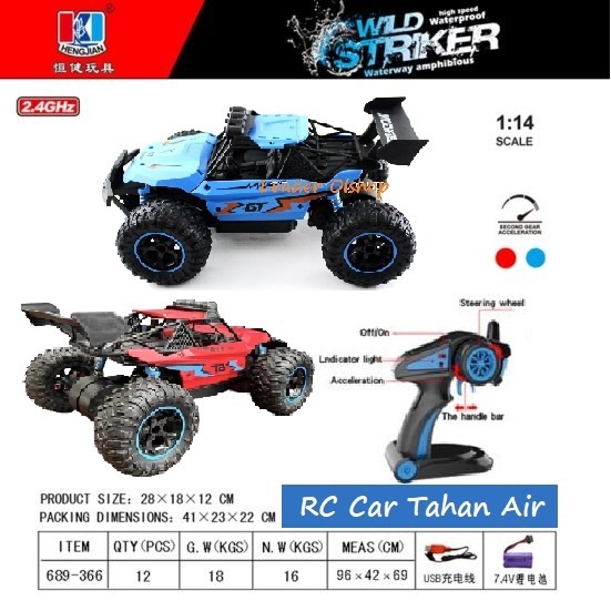 RC CAR WILD STRIKER SUSPENSION OFF-ROAD MOBIL REMOT AMPHIBI TAHAN AIR SKALA 1:14