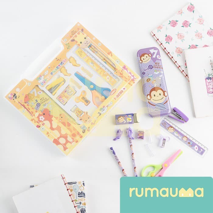 

(TERLARIS) RUMAUMA Set Stationery Super Practical Yellow -Perlengkapan Alat Tulis