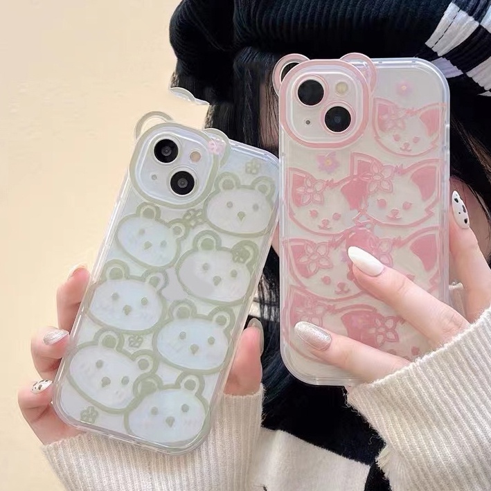 Soft Case Silikon TPU Transparan Motif Kelinci Untuk IPhone 12 13 Se 2020 6 6S 7 8 Plus X XS XR 11 Pro Max