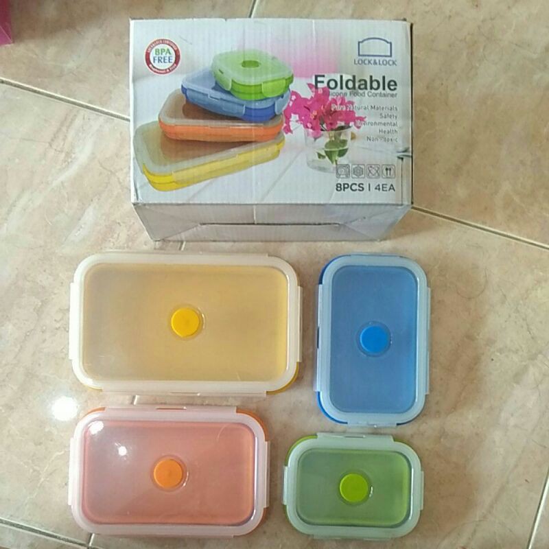 lock&lock foldable silicone food container
