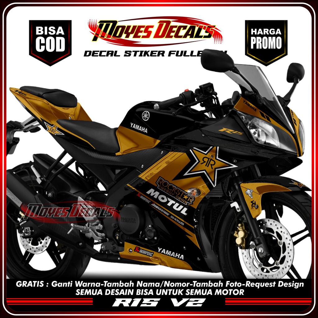 Sticker Decal FULL BODY R15 V2 Decal R15 V2 full body motif Rockstar Striping motor R15 V2 old full 
