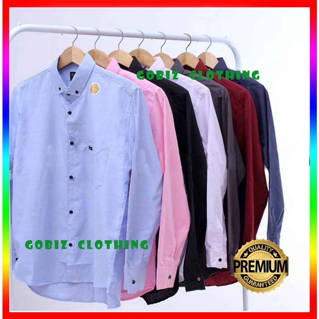 Baju Kemeja Pria Lengan Panjang Polos Hijau Tosca Katun Toska Premium Distro Kasual Formal XL |DF13-2