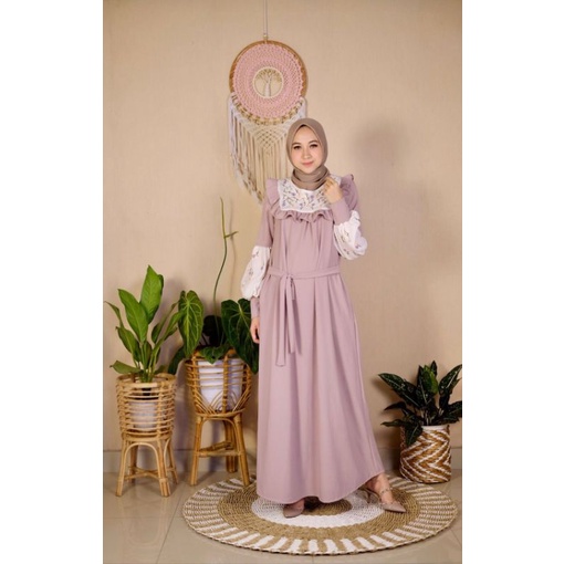 (BISA COD) GAMIS BORDIR LENGAN BALON BETTINA LD 110cm