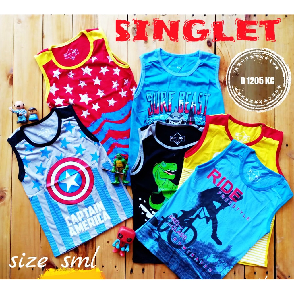 Paket Kaos Anak Kutung Random 3pcs Only 59rb