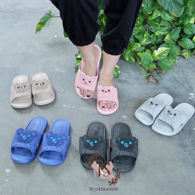 Sandal Slop Motif Bear Timbul BEST SELLER Import Morego 179-1