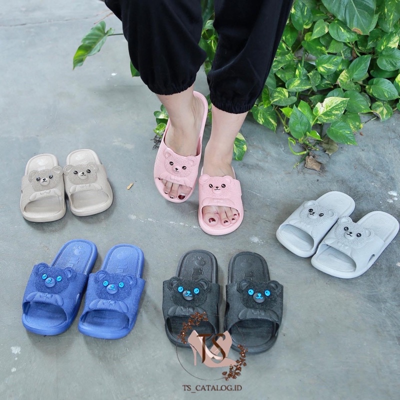 Sandal Slop Motif Bear Timbul BEST SELLER Import Morego 179-1