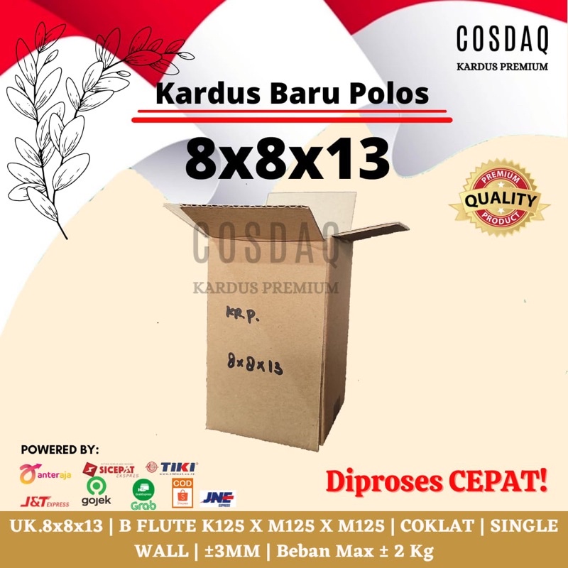 

DUS KARDUS PACKING 8x8x13 cm KARDUS BARU POLOS KUAT KARTON BOX MURAH 8 x 8 x 13 cm