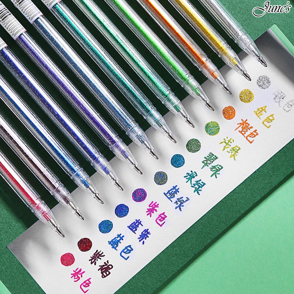 

Metali Pen 1.0mm Pulpen Gliter Warna Warni Stationery Colorful Sekolah Kantor Silver Gold