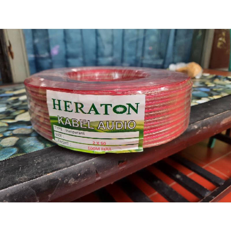 Kabel listrik serabut transparan transparant 2x50 kabel audio serabut 1 roll