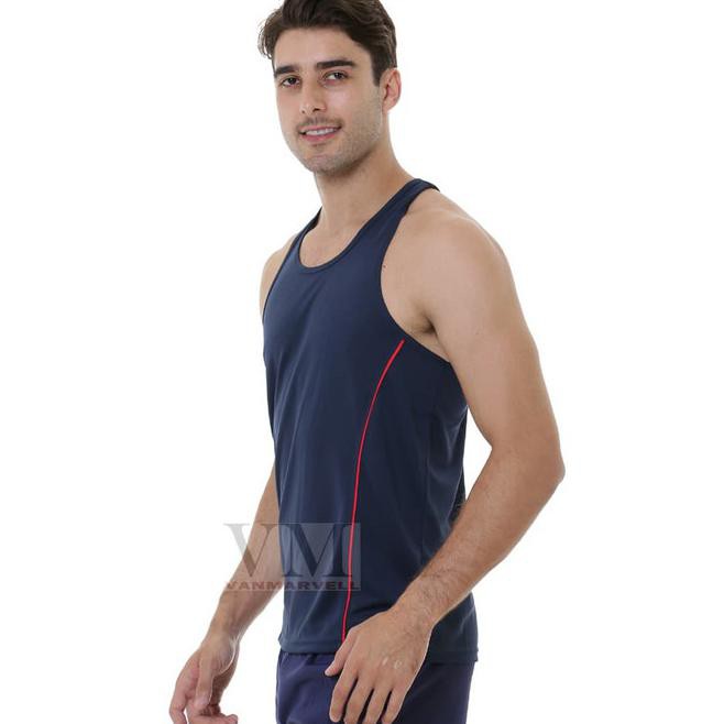 8RBA VM SINGLET DRIFIT BIRU DONGKER TANK TOP FITNESS - NAVY, M CPC4