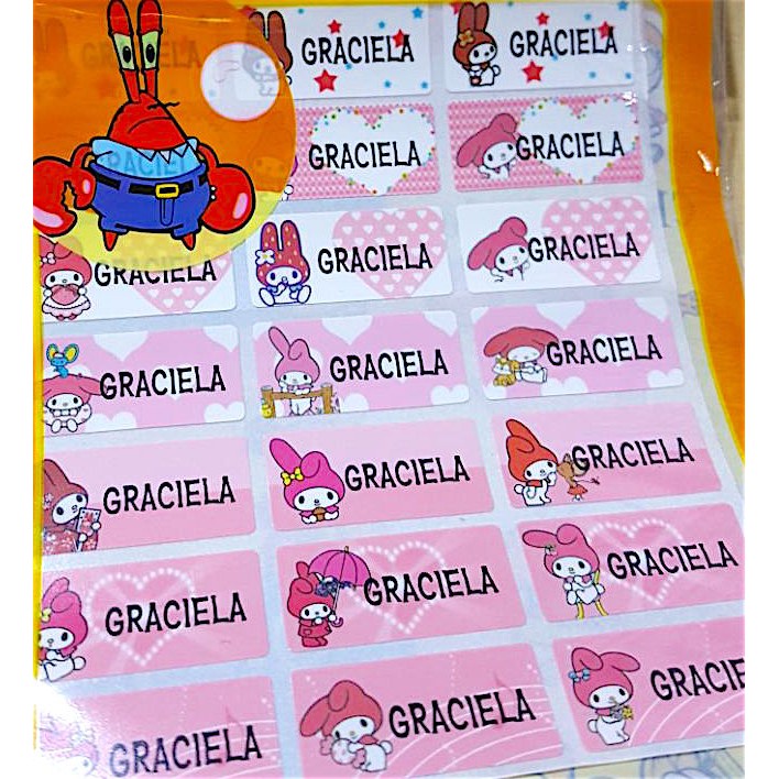 

Label Nama Anti Air Sticker Waterproof My Melody