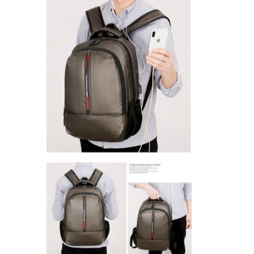 Tas Ransel Bahan Waterproof Tas Travel Kuliah Usb Backpack 8720