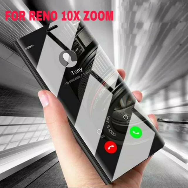 OPPO RENO 10X ZOOM FLIP CLEAR VIEW STANDING LUXURY COVER CASE