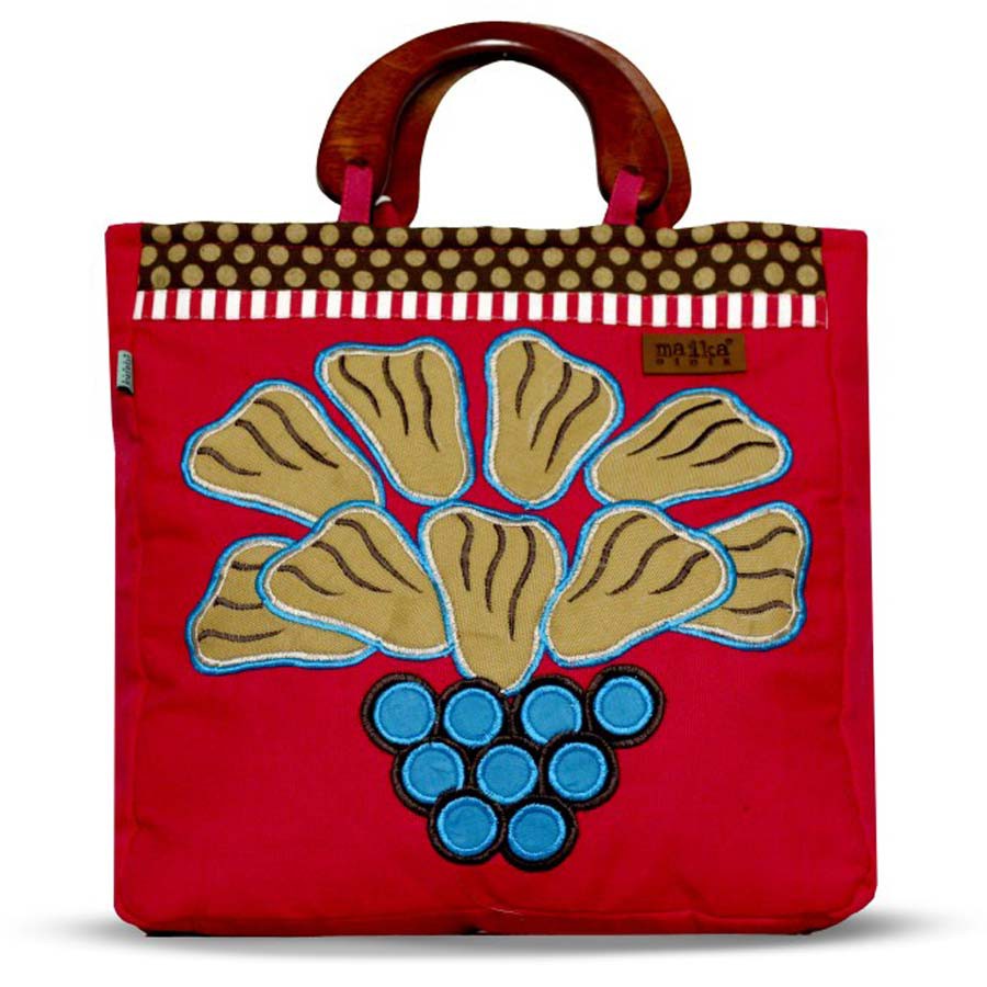 TAS HANDBAG KANVAS KUMARA PINK - MAIKA ETNIK