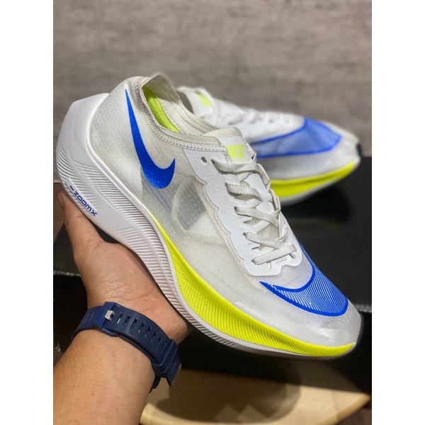 Sepatu Running Nike ZOOM X VAPORFLY % “ White blue Racer “