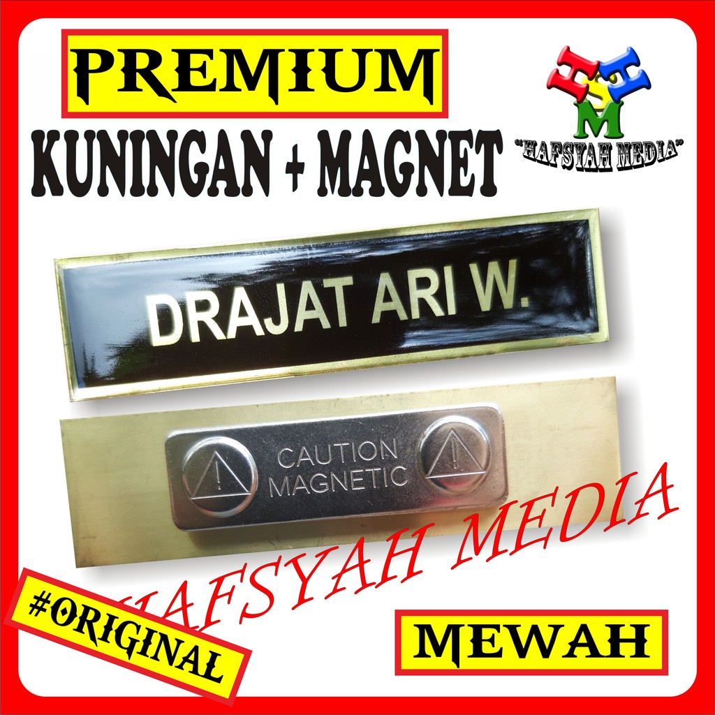 

Nametag / nama dada / name tag dada / name tag kuningan magnet / name tag stainless magnet