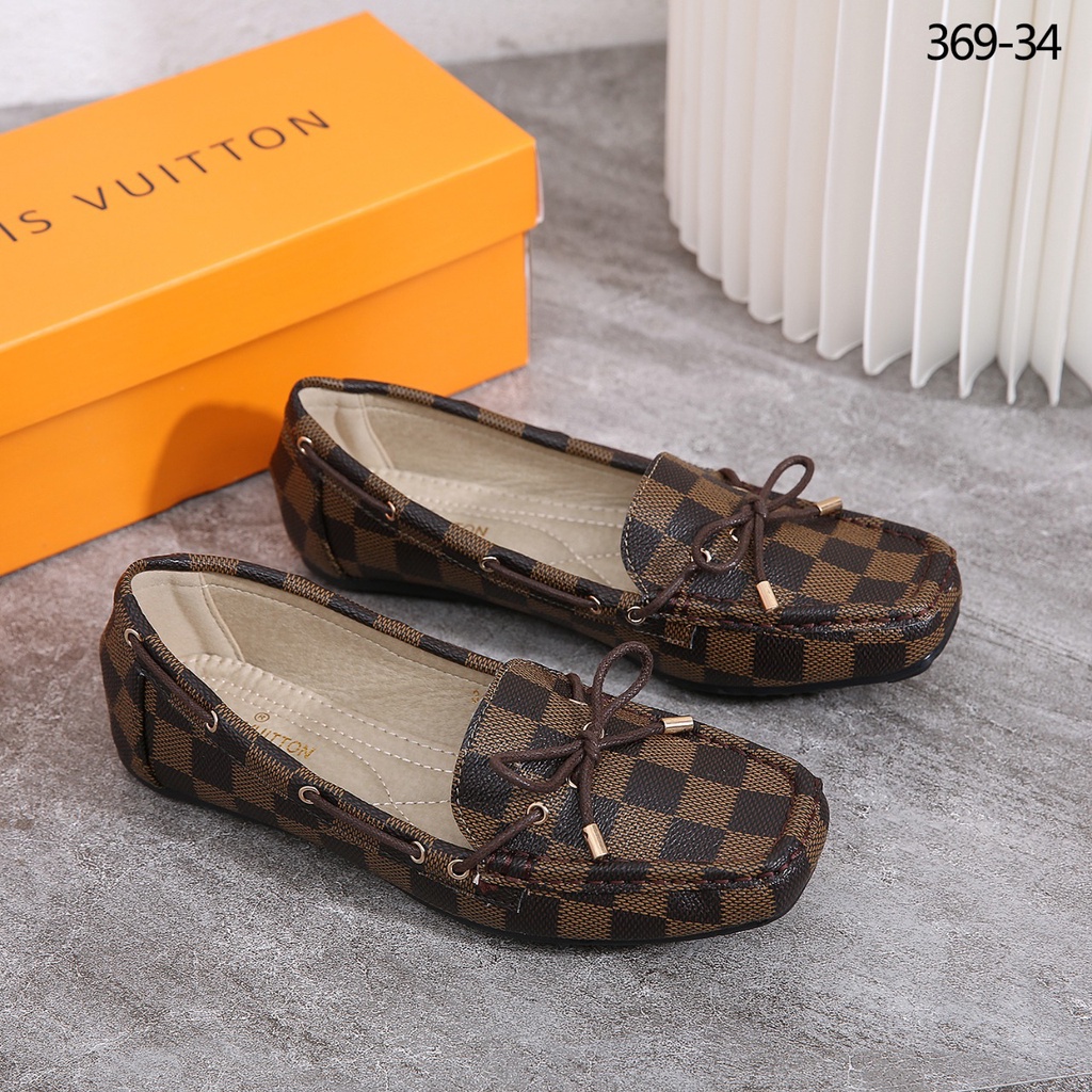 Gloria Flat Loafer Shoes in Damier 369-34