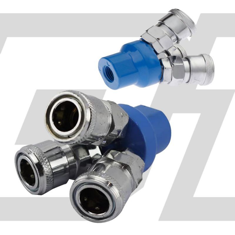 Quick Coupler Cabang 3 SAMBUNGAN SELANG KOMPRESOR ANGIN NEPEL SELANG