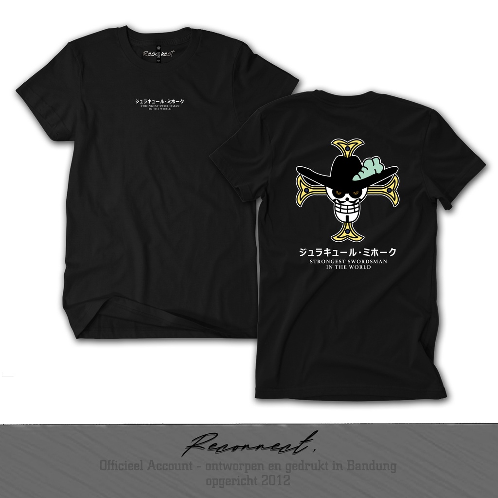 Reconnect Kaos Anime Unisex Anak / Dewasa One Piece Mihawk - Gratis Tambah Nama