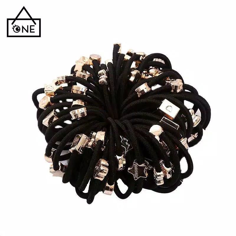 ZAYKA== IKAT RAMBUT HITAM KARET/GELANG BODY FASHION WANITA AKSESORIS HAIRCLIP JEPIT HITAM IMPORT