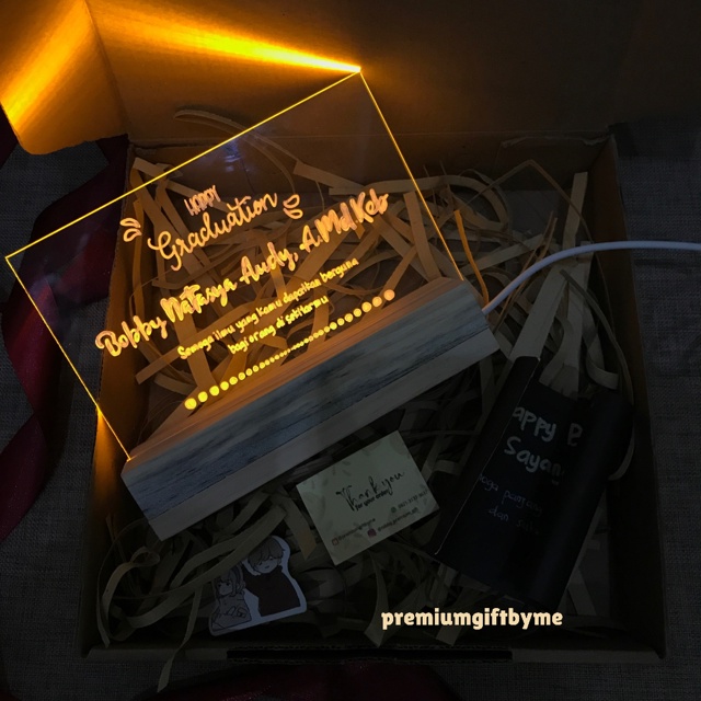 [CUSTOM] LETTERING ACRYLIC - Akrilik LED Kado Ultah Hadiah Pernikahan Gift Paket Wisuda Ulang Tahun Tunangan Kelahiran Hampers Premium Murah Unik Estetik Aesthetic Sahabat Pacar Istri Bayi Anak Box Lampu