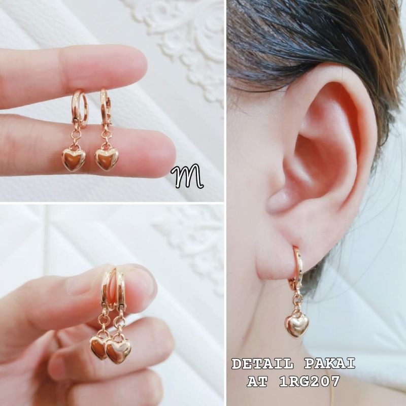 Anting Titanium Klip Permata Solitaire Anti Karat Xupblink Jewelry