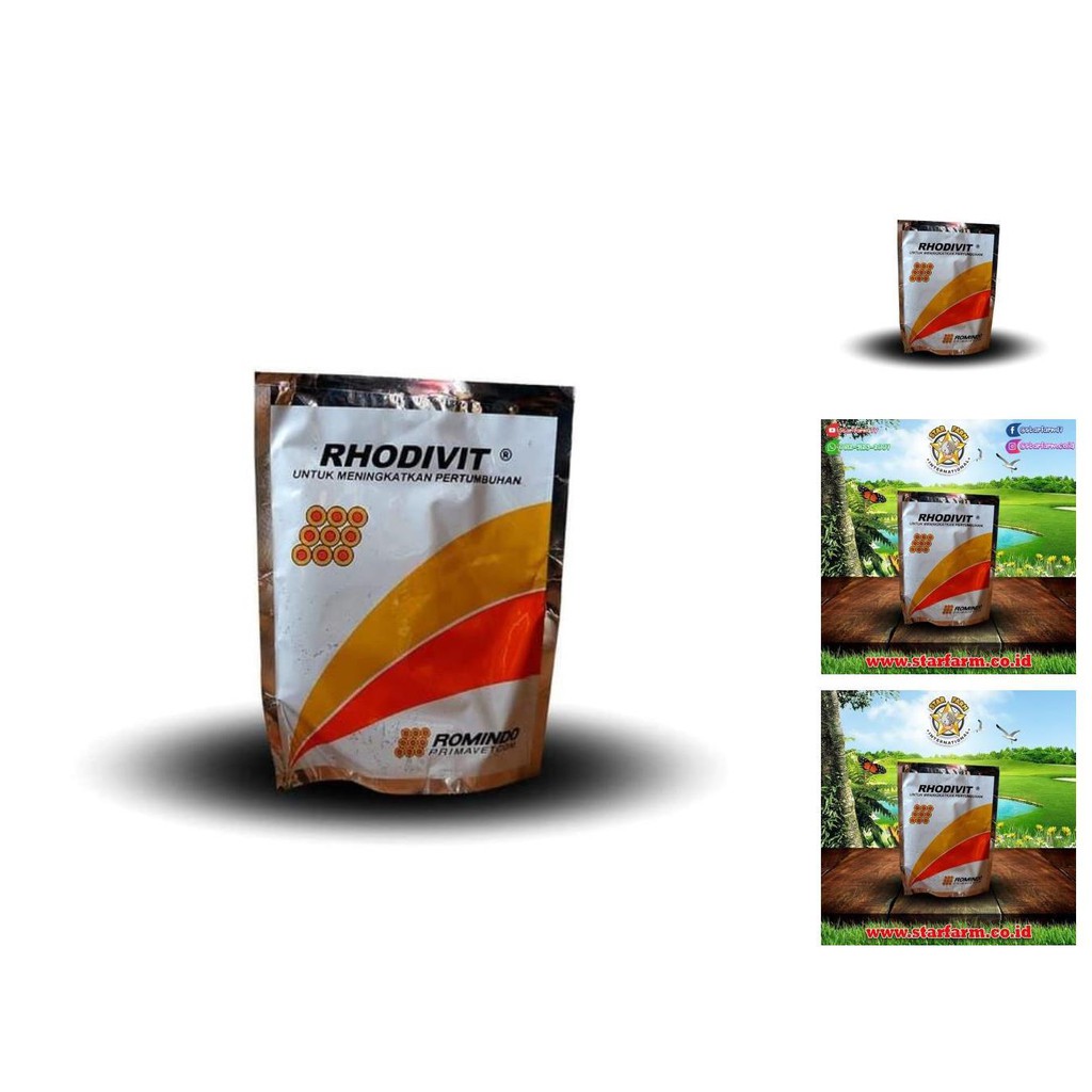 rhodivit vitamin ayam 100 gr meningkatkan pertumbuhan   star farm