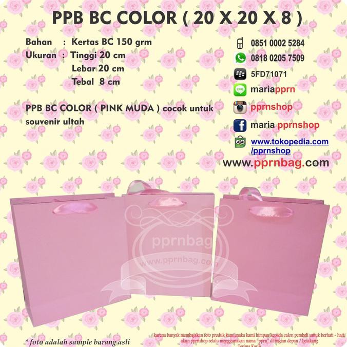 

Paperbag Pink 20 X 20/Tas Kertas/Goodybag/Tas Bingkisan/Tas Promosi