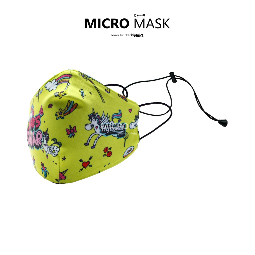 Masker Kain Anak Karakter Micro Mask Kids Hijacket / Masker Earloop / Masker Headloop-ALWAYS SABAR 02