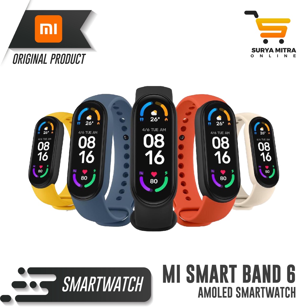 Xiaomi Mi Smart Band 6 Layar 1,56 Amoled Smartwatch