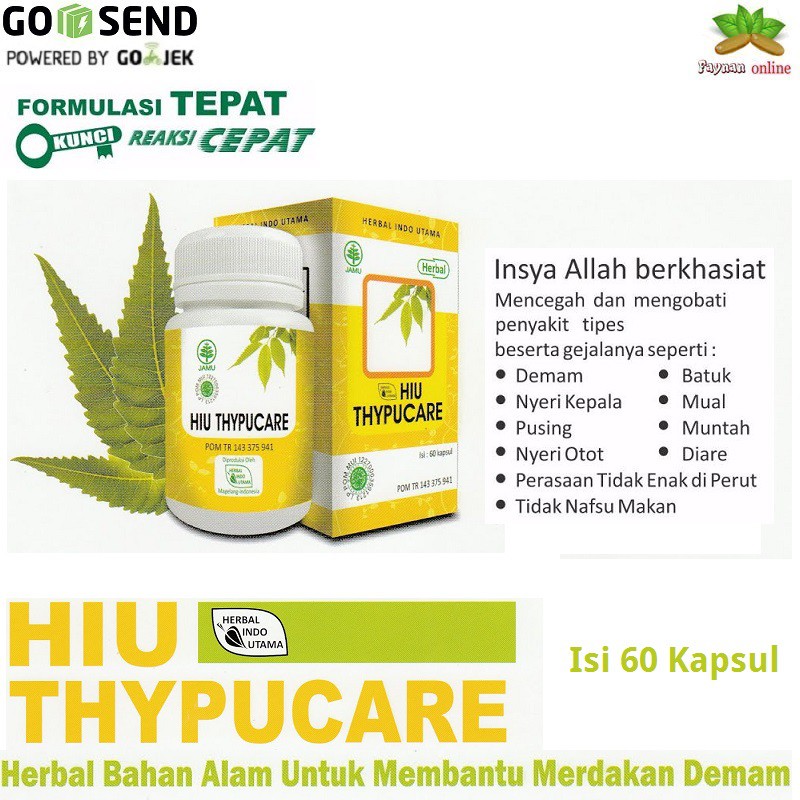 

HIU THIPUCARE Herbal Tipes Tanpa Cacing Obat Demam dan Tipes Herbal 60 Kapsul