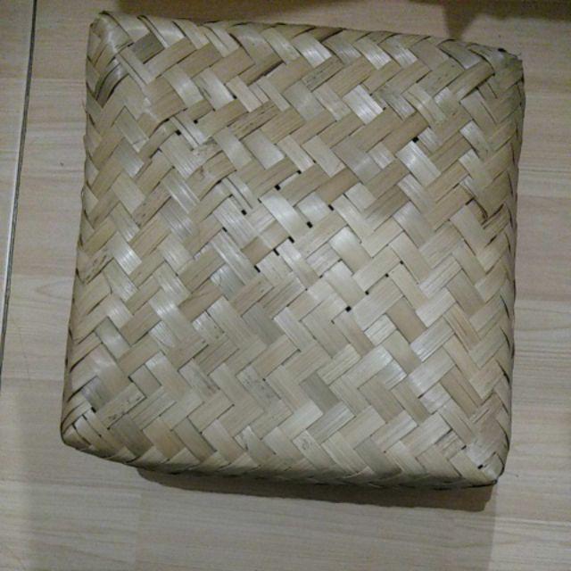 (b2501) Sepasang Besek Natural 25x25x8cm Harga Sepasang Bukan Satuan